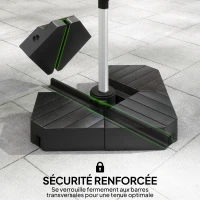 Outsunny Lot de 4 poids de lestage carré pour parasols déportés pieds croix - à remplir d'eau ou de sable jusqu'à 60/80 kg(m-6)