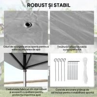 Outsunny Foișor Pliabil cu Plasă de Țânțari, Baldachin Dublu, Înălțime Reglabilă și Geantă, 330x330x288 cm, Bej(m-7)