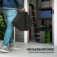 Outsunny Set 4 Mattonelle Base per Ombrellone a Braccio Riempibili con Acqua o Sabbia fino a 80 kg, Nero(m-8)