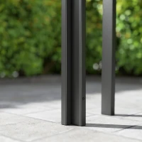 Outsunny Tavolo da Giardino in Rattan PE per 4 Persone con Struttura in Metallo, 120x70x72cm, Grigio(m-9)