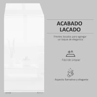 HOMCOM Aparador para Cocina con 2 Puertas 2 Cajones Marco de Blanco Brillante Estante Ajustable Apertura a Presión Armario de Almacenamiento para Dormitorio Salón 79x36x74 cm Blanco(m-5)