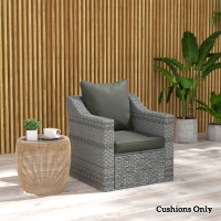 Outsunny Seat and Back Padded Cushion Set, CUSHION ONLY - Charcoal Grey(m-9)