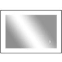 HOMCOM Espelho Casa de Banho com Luz LED 70x50 cm Iluminação Ajustável Função Anti-Embaciamento Função Memória  Preto(m-10)