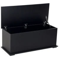 HOMCOM Baú de Armazenamento de Madeira Banco de Armazenamento para Dormitório Sala de Estar Carga Máxima 60kg 100x40x40 cm Preto(m-10)