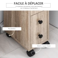kleankin Support Papier Toilette - Porte-Papier Toilette - Armoire pour Toilette - 3 Niveaux + Sortie Papier Panneaux Aspect chêne Clair(m-5)