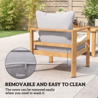 Outsunny Seat and Back Padded Cushion Set, CUSHION ONLY - Light Grey(m-7)