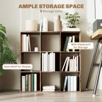 HOMCOM Nine-Cube Storage Shelf - Rustic Brown(m-4)