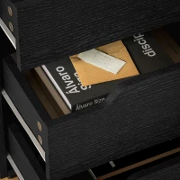 HOMCOM Mobile portaoggetti per ufficio su ruote, 3 cassetti, 40x50x57,5cm, nero(m-4)