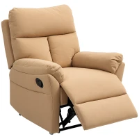 HOMCOM 140° Manual Reclining Armchair, with Footrest - Light Brown(m-10)