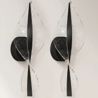 HOMCOM Led Wall Lamp 2 Pack, 13W Modern Indoor Spiral Wall Light, Colour Temperature Adjustable 3000K/4000K/6500K, for Bedroom, Living Room, Hallway, Stairs, Black(m-1)