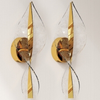 HOMCOM Led Wall Lamp 2 Pack, 13W Modern Indoor Spiral Wall Light, Colour Temperature Adjustable 3000K/4000K/6500K, for Bedroom, Living Room, Hallway, Stairs, Gold Tone