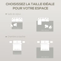 HOMCOM Tapis salon 230 x 160 cm poils courts lavable en machine hypoallergénique pour salon, chambre à coucher, bureau, jaune(m-7)