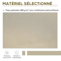 Outsunny Toile de rechange store banne lambrequin vagues douces polyester haute densité 280 g/m² anti-UV 2,82 x 2,4 m crème(m-4)