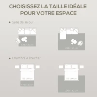 HOMCOM Tapis salon 200 x 140 cm poils courts lavable en machine hypoallergénique pour salon, chambre à coucher, bureau, jaune(m-7)