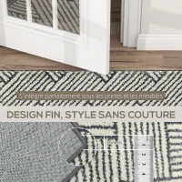 HOMCOM Tapis salon 170 x 120 cm poils courts lavable en machine hypoallergénique pour salon, chambre à coucher, bureau, gris(m-8)