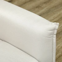 HOMCOM Canapé 3 places, accoudoirs et dossier rembourrés, canapé en tissu aspect lin crème(m-9)