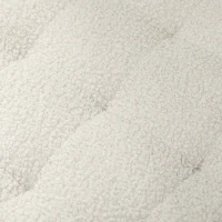HOMCOM Pouf coffre rangement, tabouret rond, pouf repose-pieds en tissu bouclette, charge 120 Kg, Ø 45 x 41 cm, blanc(m-8)