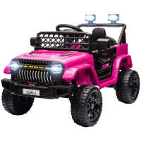 AIYAPLAY Voiture électrique enfant 4x4 télécommande 2,4Ghz, 2 moteurs 12 V, vitesse réglable, musique, klaxon, lumières LED, noir(m-1)