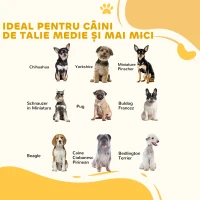 PawHut Poartă Pliabilă pentru Câini cu 3 Panouri din MDF și Oțel Alb(m-4)