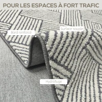 HOMCOM Tapis salon 230 x 160 cm cm poils courts lavable en machine hypoallergénique pour salon, chambre à coucher, bureau, gris(m-5)