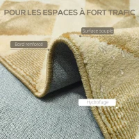 HOMCOM Tapis salon 230 x 160 cm poils courts lavable en machine hypoallergénique pour salon, chambre à coucher, bureau, jaune(m-5)