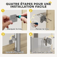 PawHut Barrière rétractable pour chien de 0 à149 cm verrouillage automatique - gris(m-5)