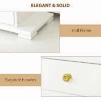 HOMCOM 4-Tier Jewellery Box with Mirror and 2 Drawers - White(m-6)