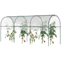 Outsunny Serre Jardin 4 Arceaux Acier PVC Vert 4x1,23x1,71m