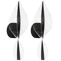 HOMCOM Led Wall Lamp 2 Pack, 13W Modern Indoor Spiral Wall Light, Colour Temperature Adjustable 3000K/4000K/6500K, for Bedroom, Living Room, Hallway, Stairs, Black(m-11)