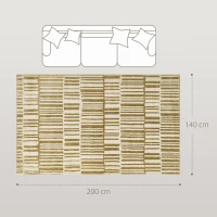 HOMCOM Tapis salon 200 x 140 cm poils courts lavable en machine hypoallergénique pour salon, chambre à coucher, bureau, jaune(m-3)
