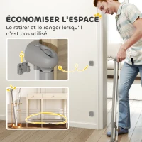 PawHut Barrière rétractable pour chien de 0 à149 cm verrouillage automatique - gris(m-6)