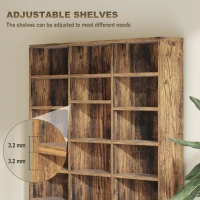 HOMCOM CD Storage Unit with Adjustable Shelves, 102 x 195 cm, Rustic Brown(m-5)