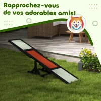 PawHut Agility sport pour chien bascule équipement entrainement chien bois sapin pré-huilé feutre bitumé antidérapant gris noir(m-6)