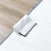 HOMCOM Lit d'appoint, Lit pliant, Lit de voyage avec roulettes, Matelas, Acier, Blanc+Noir(m-4)