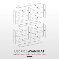 HOMCOM Mobilier Bibliotecă cu 16 Rafturi pentru 720 CD-uri din Lemn 106.5x24x126.3 cm Negru(m-7)