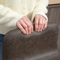 HOMCOM Set 2 Scaune de Bar cu Spătar și Suport pentru Picioare din PU și Oțel Maro(m-9)