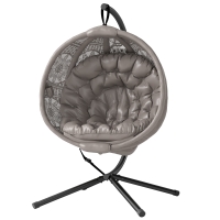 Outsunny Hängesessel Gartensessel Korbsessel, Boho-Stil, 116 x 125 x 172 cm, Sand + Schwarz