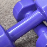 HOMCOM Ensemble d'haltères hexagonaux total 20 kg lot de 8 haltères courts de gym avec revêtement en polyuréthane multicolore(m-8)