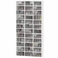 HOMCOM CD Storage Unit with Adjustable Shelves, 102 x 195 cm, Marble Effect(m-11)