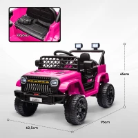 AIYAPLAY Voiture électrique enfant 4x4 télécommande 2,4Ghz, 2 moteurs 12 V, vitesse réglable, musique, klaxon, lumières LED, noir(m-3)