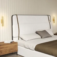 HOMCOM Led Wall Lamp 2 Pack, 9W Modern Indoor Geometric Mesh Wall Light, Colour Temperature Adjustable 3000K/4000K/6500K for Bedroom, Living Room, Hallway, Stairs, Gold Tone(m-2)