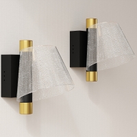 HOMCOM Led Wall Lamp 2 Pack, 5W Modern Indoor Starry Wall Light, Colour Temperature Adjustable 3000K/4000K/6500K, for Bedroom, Living Room, Hallway, Stairs, Black