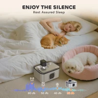 PawHut Fontana per Gatti in Acciaio Inossidabile 5L Bebedero Gatti Automatico Fontana d'Acqua per Più Animali con Luce LED Pompa Super Silenziosa Sensore di Movimento e Filtro a 3 Livelli(m-3)