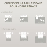 HOMCOM Tapis salon 200 x 140 cm poils courts lavable en machine hypoallergénique pour salon, chambre à coucher, bureau, gris(m-7)