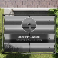 Outsunny Pergola, Robuster Sonnenschutz für Garten, Balkon, Terrasse, aus Metall und Kunststoff, UV- und wasserabweisend, Dunkelgrau(m-6)