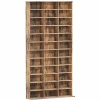HOMCOM CD Storage Unit with Adjustable Shelves, 102 x 195 cm, Rustic Brown(m-1)