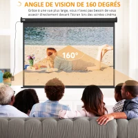HOMCOM Écran vidéoprojecteur motorisé et électrique 100 Pouces, 4:3 4K HD, panneau de commande et télécommande(m-5)