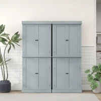 HOMCOM Armoire de cuisine buffet cuisine style moderne avec placards, étagères réglables, 76 x 40,5 x 184 cm, gris(m-9)