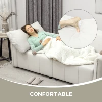 HOMCOM Canapé 3 places, accoudoirs et dossier rembourrés, canapé en tissu aspect lin crème(m-4)