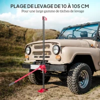 HOMCOM Cric farm jack tout-terrain ATV 4x4, cric pour voiture véhicule charge max. 3000 kg, hauteur de levage 11-135 cm, rouge(m-5)
